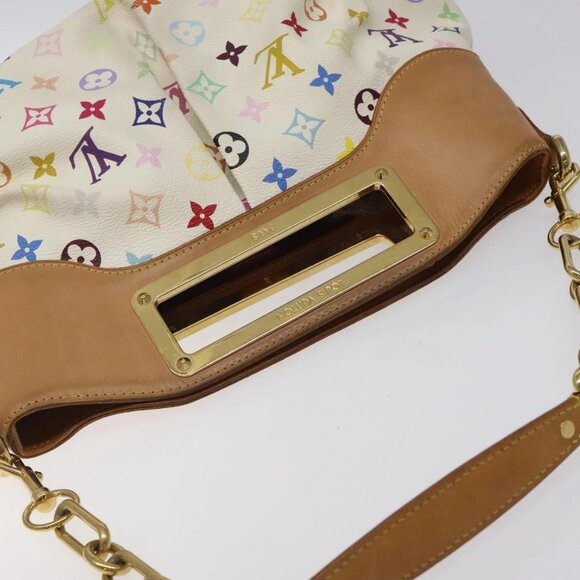 LOUIS VUITTON Monogram Multicolor Judy MM Bag 2Way White M40255 LV Auth 125291 - Picture 7 of 16